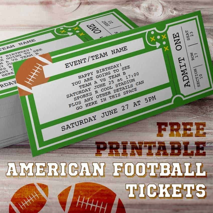 Free Printable Football Ticket Template Printable World Holiday