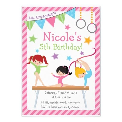 Free Printable Gymnastics Birthday Invitations Updated Drevio 