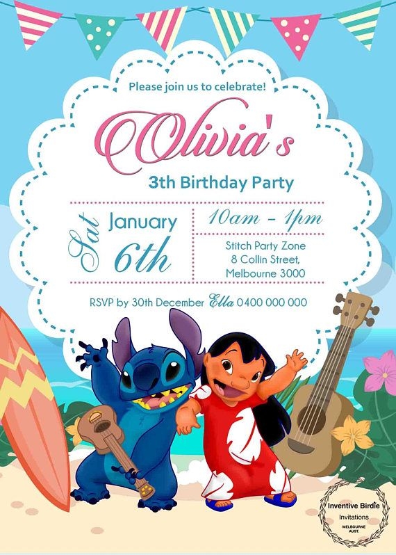 Free Printable Lilo And Stitch Birthday Invitations Printable 