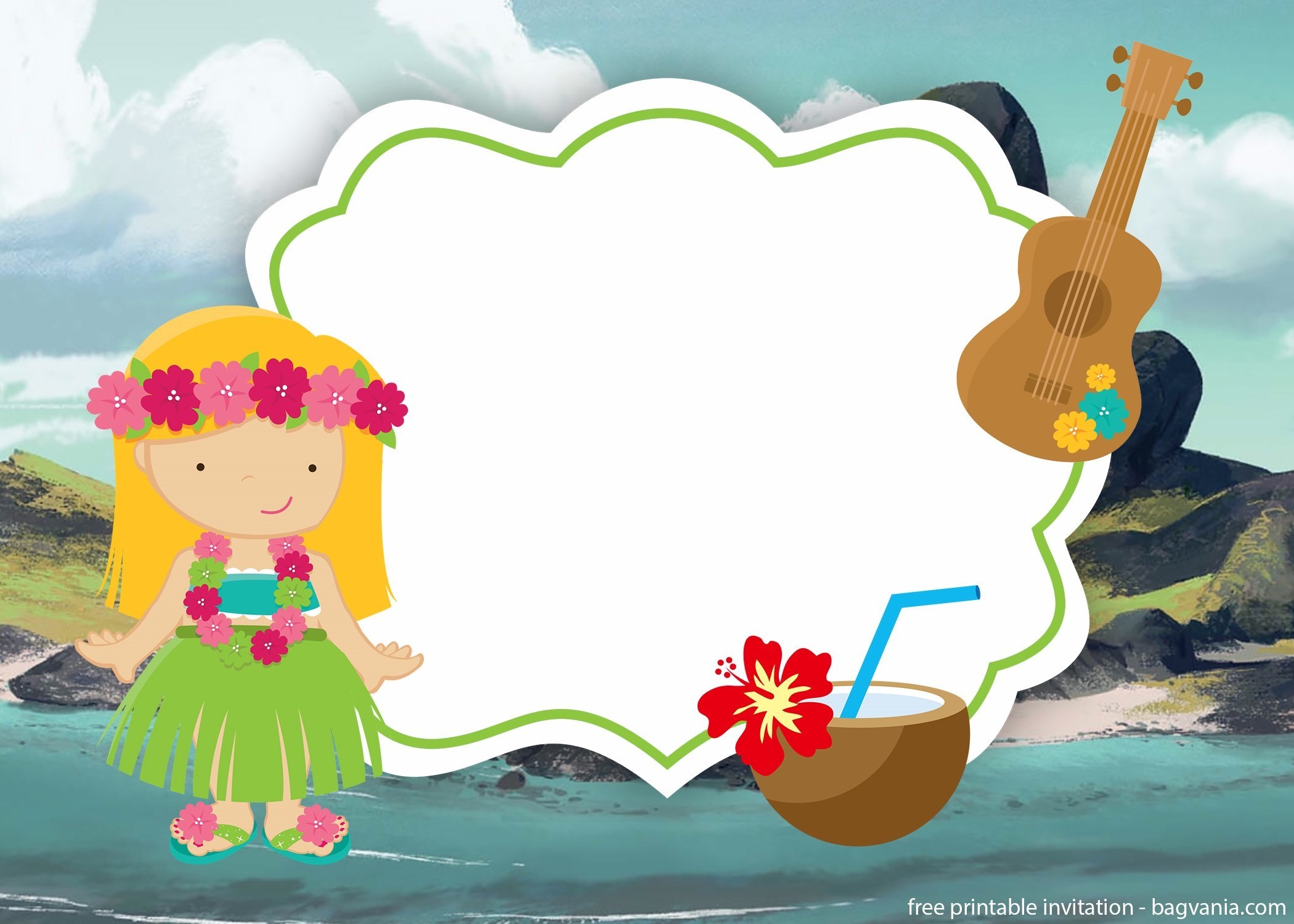 Free Printable Luau Hawaiian Invitation Template FREE Printable