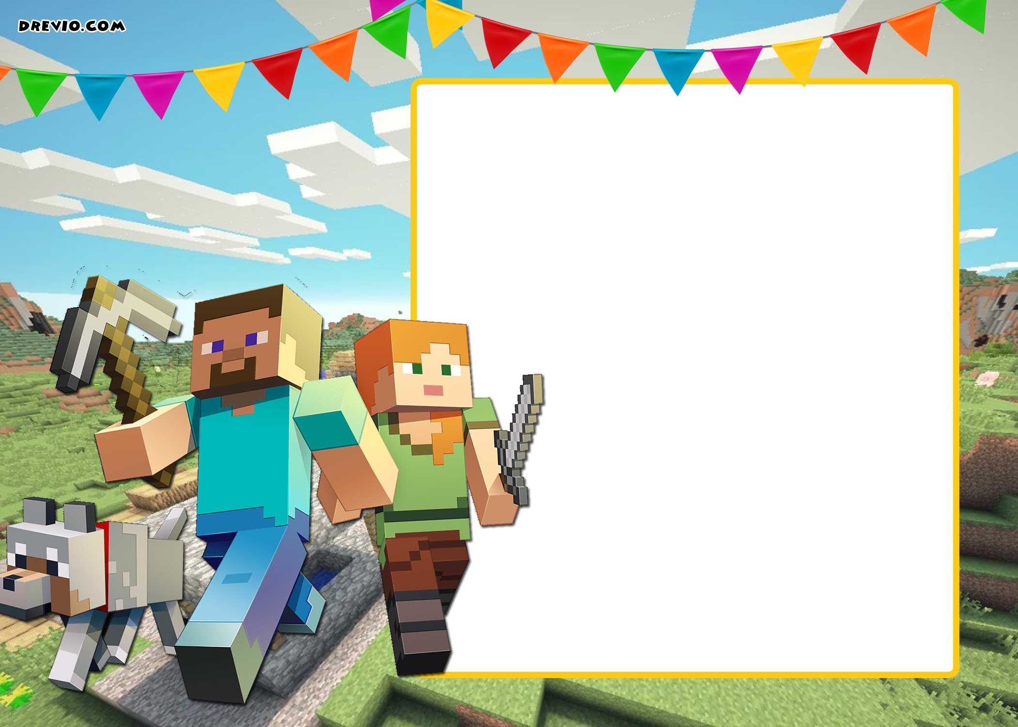 Free Printable Minecraft Birthday Invitations Printable Word Searches