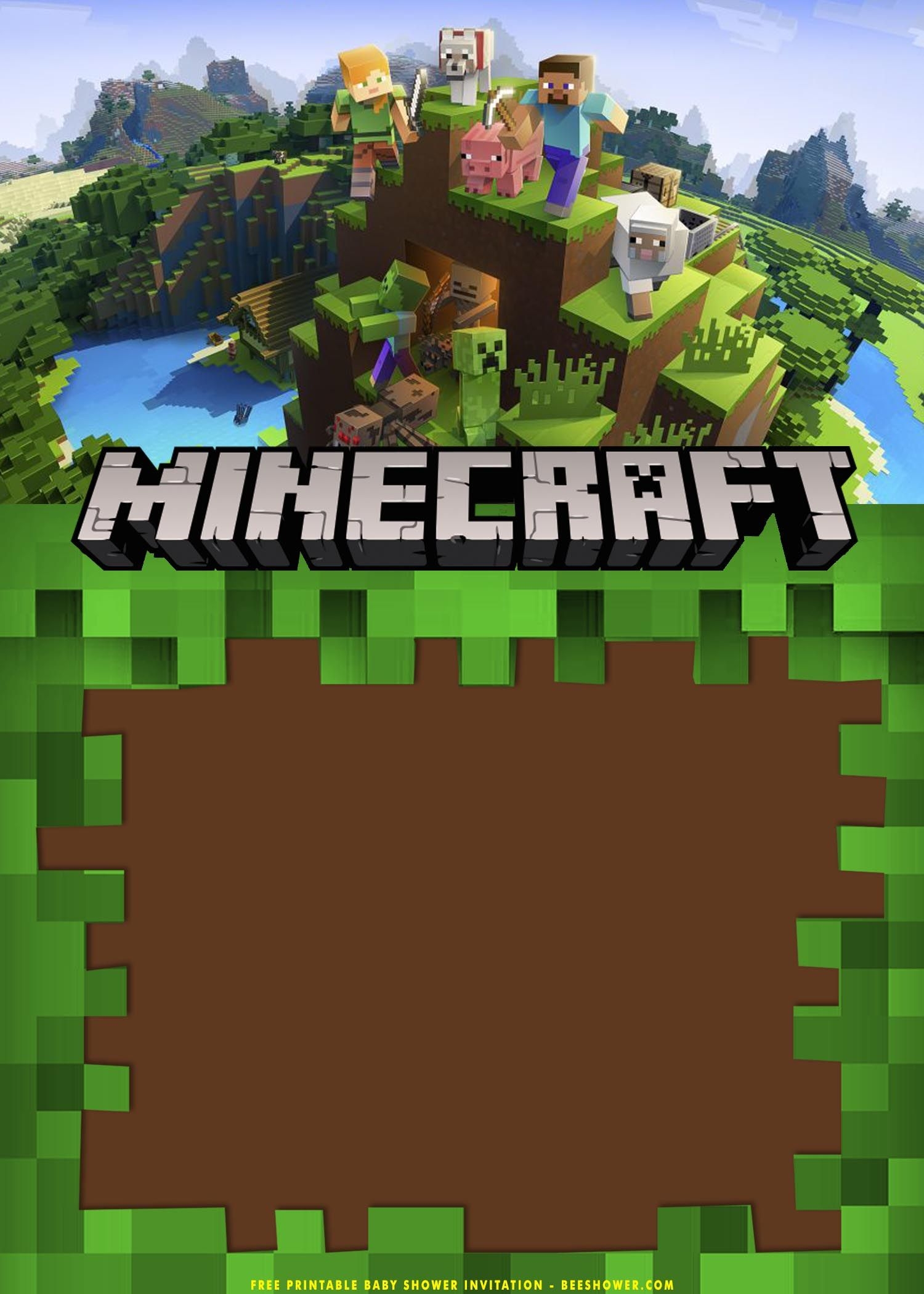 Free Printable Minecraft Invitations