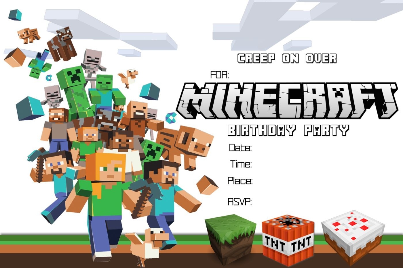 Free Printable Minecraft Invitations Free Printable