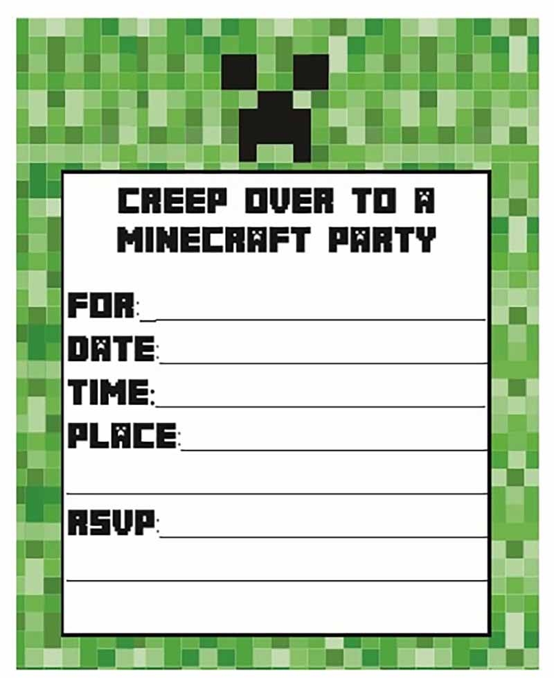 Free Printable Minecraft Invitations Printable World Holiday