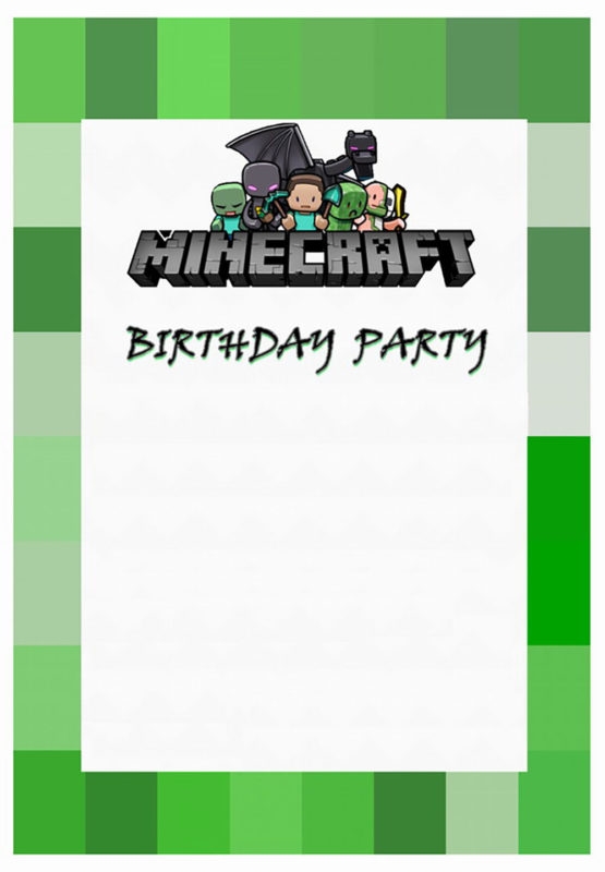 Free Printable Minecraft Invitations