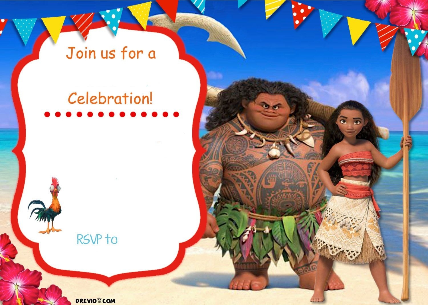 Free Printable Moana Birthday Invitations Free Printable