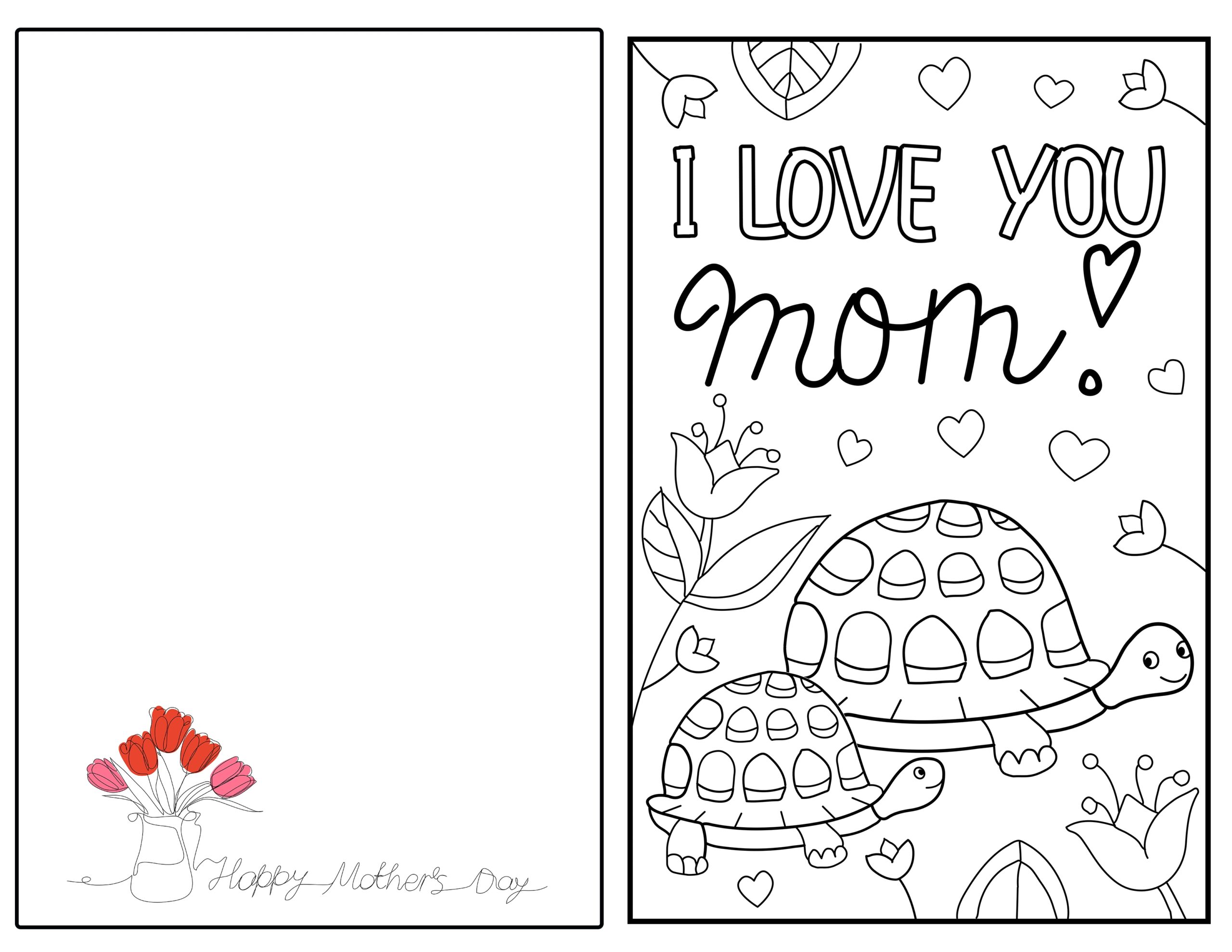 Free Printable Mother 39 s Day Cards To Color And More For Kids Happy 