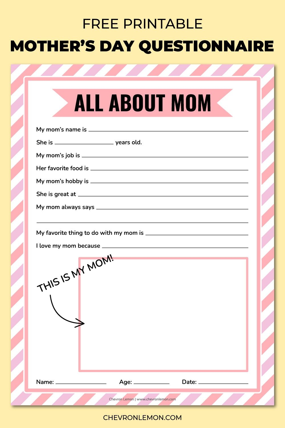Free Printable Mother S Day Questionnaire Artofit