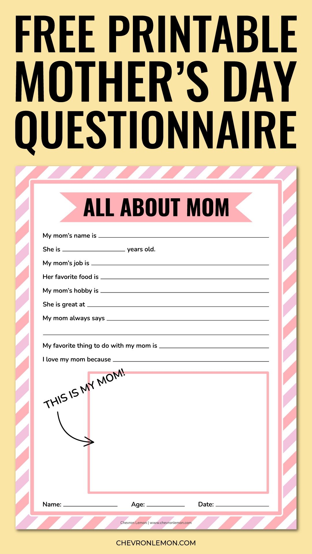 Free Printable Mother S Day Questionnaire Artofit