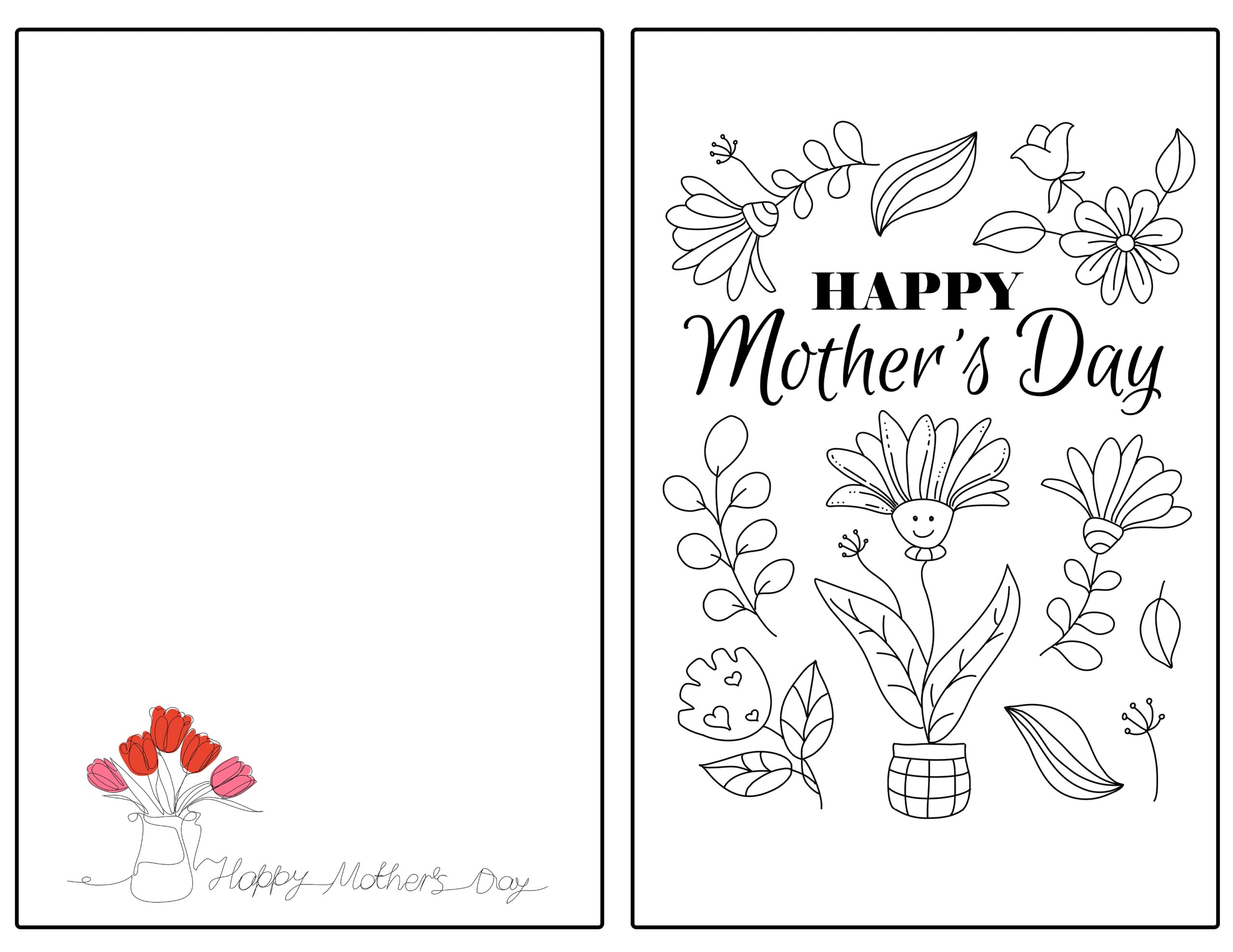 Free Printable Mothers Day Cards To Color For Kids Happy