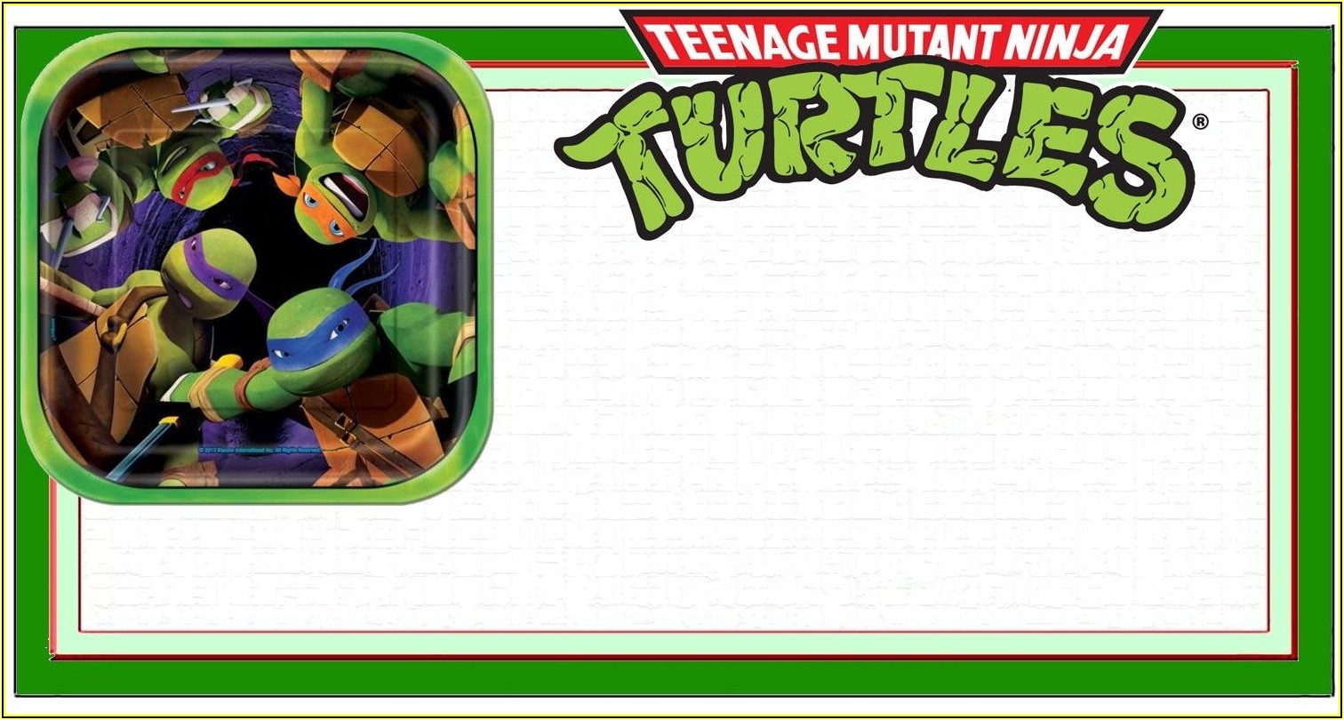 Free Printable Ninja Turtle Invitation Templates Template 1 Resume 