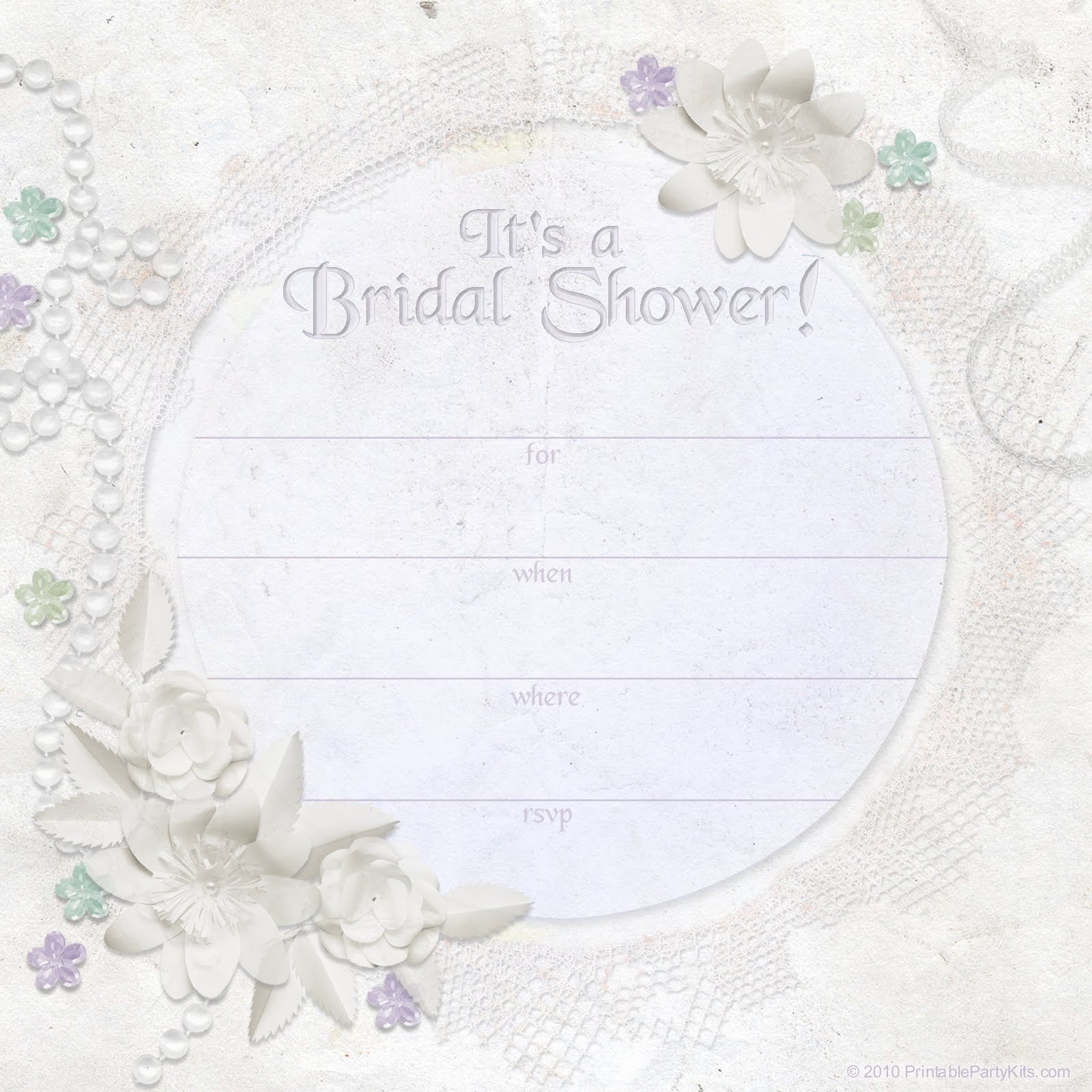 Free Printable Party Invitations Ivory Dreams Bridal Shower 