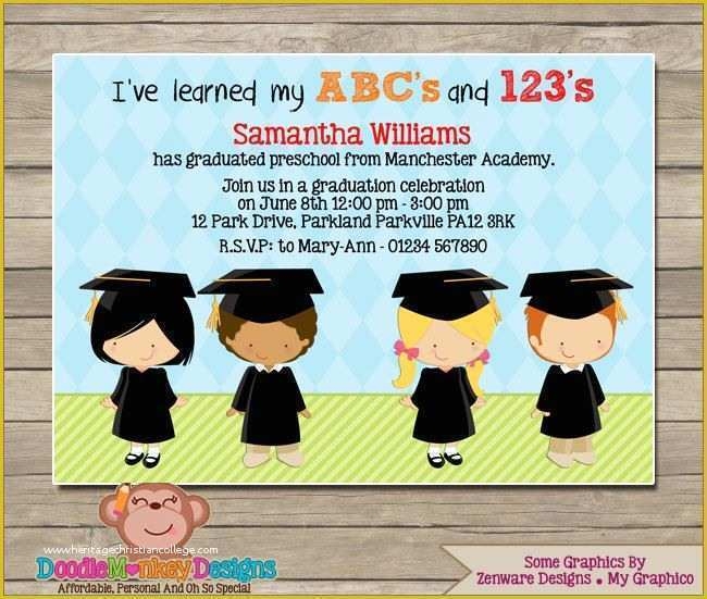 Free Printable Preschool Graduation Invitation Templates Of Preschool 