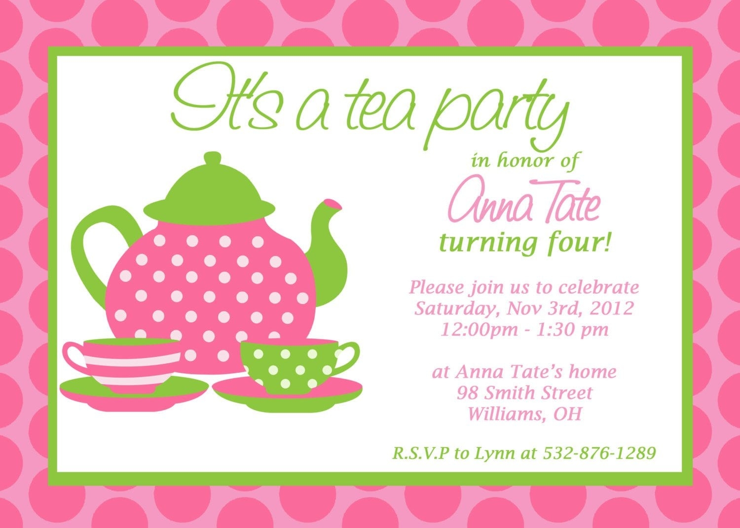 Free Printable Princess Tea Party Invitations