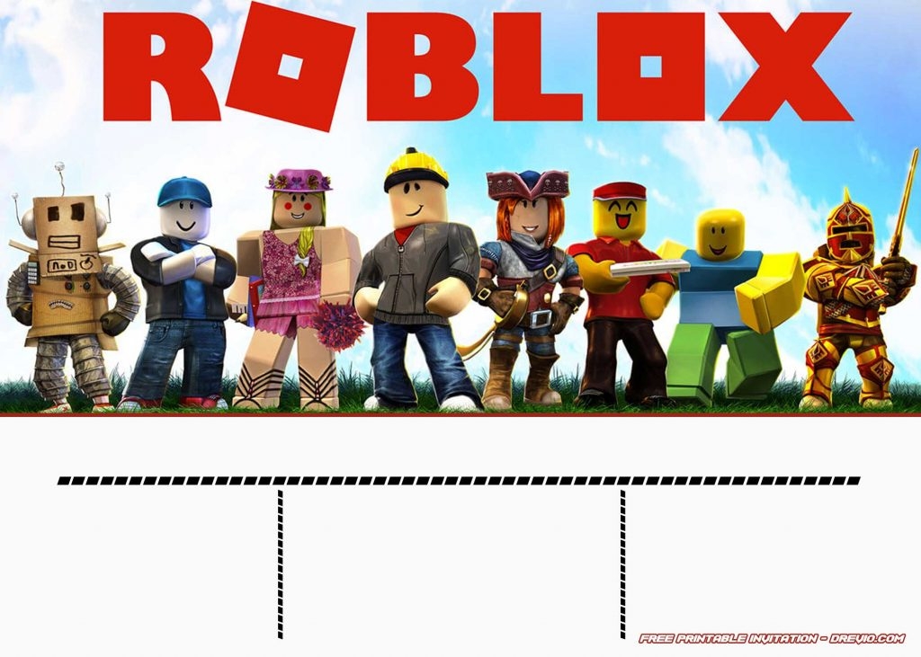 FREE Printable ROBLOX Invitation Templates DREVIO