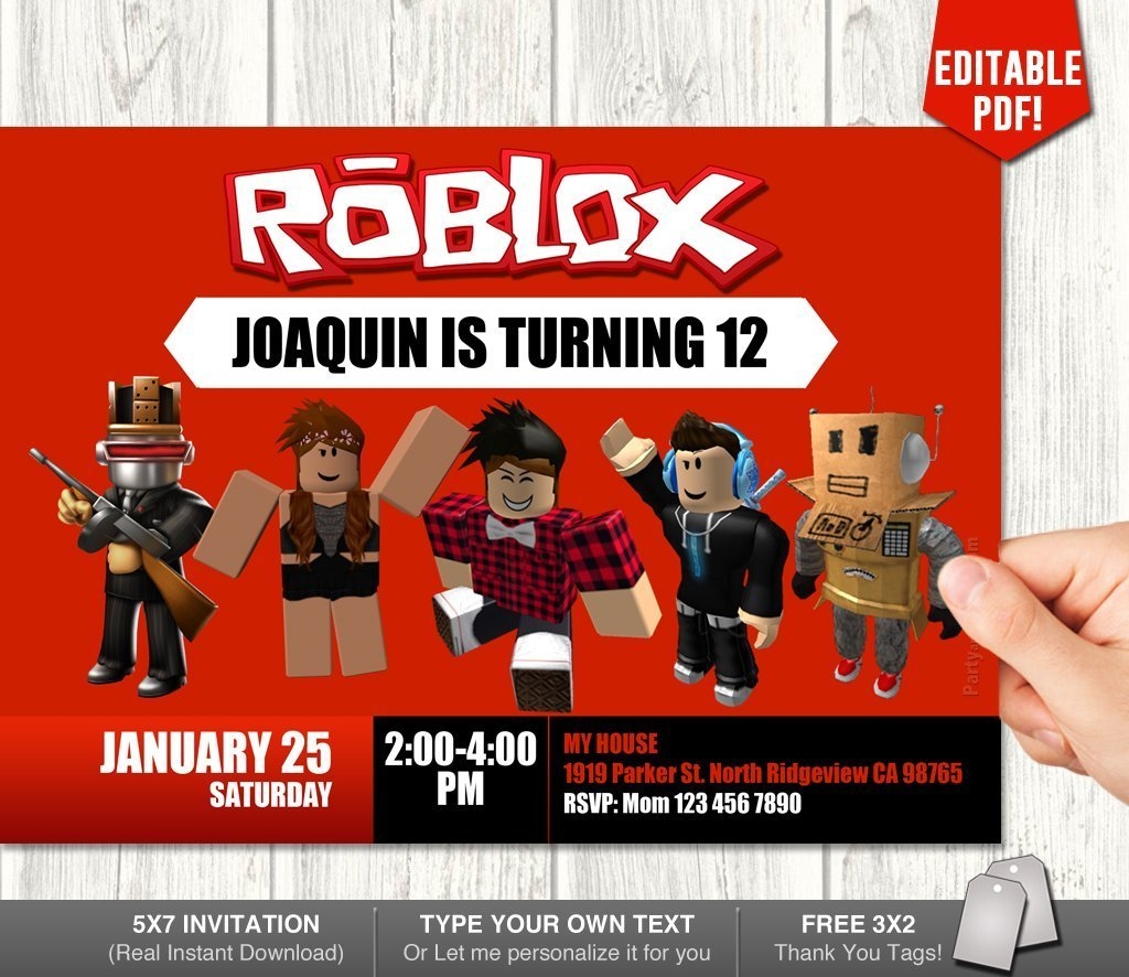 Free Printable Roblox Invitations Printable Word Searches
