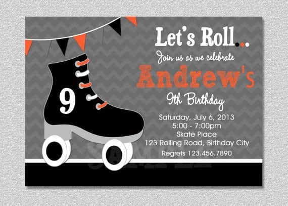 Free Printable Roller Skating Party Invitations