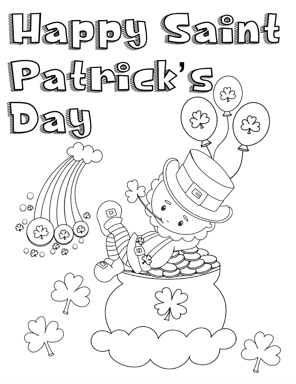 Free Printable Saint Patricks Day Coloring Pages Calendar Printables
