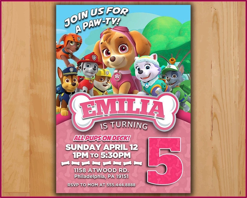 Free Printable Skye Paw Patrol Invitations Invitations Resume 