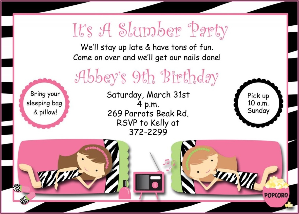 Free Printable Sleepover Invitation Template Word Invitations 