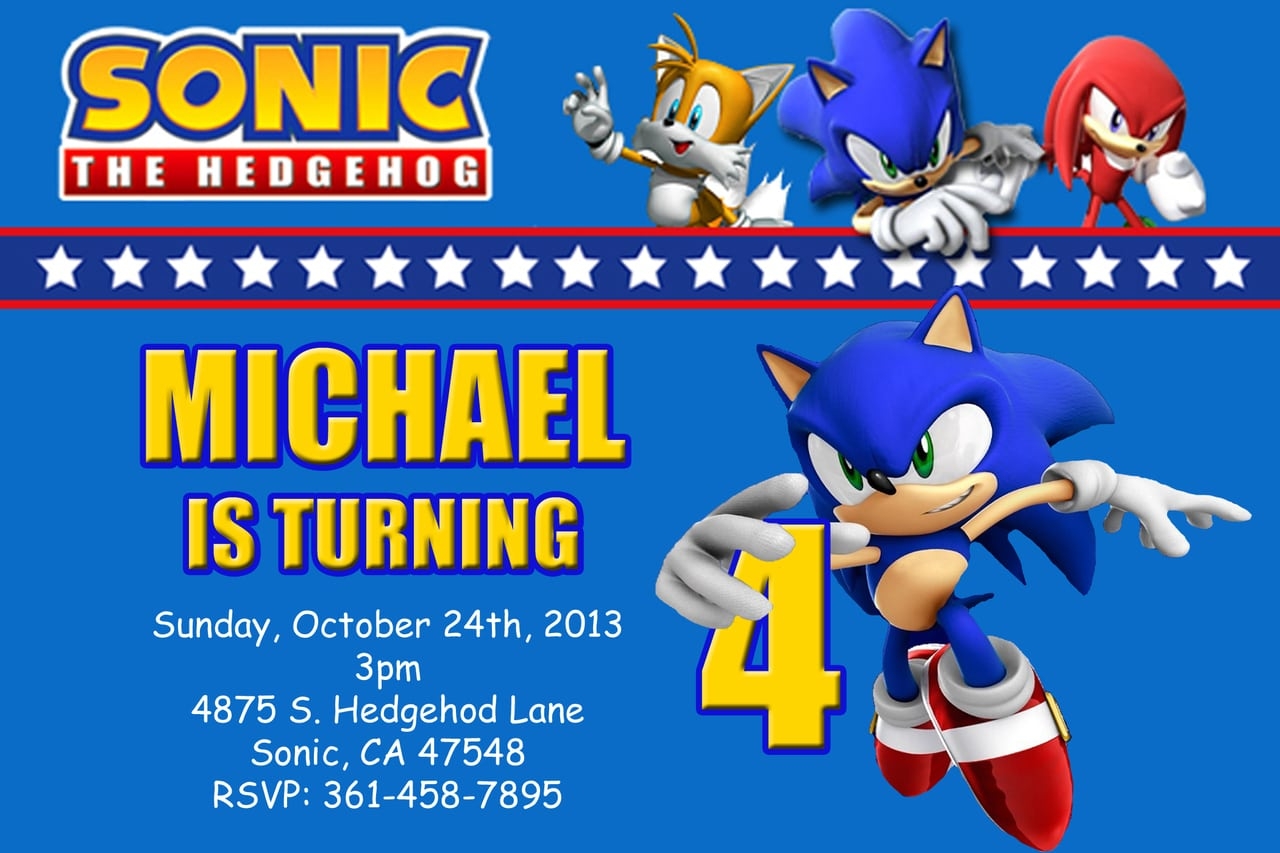 Free Printable Sonic The Hedgehog Invitations