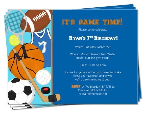 Free Printable Sports Birthday Invitations Drevio Invitations Design