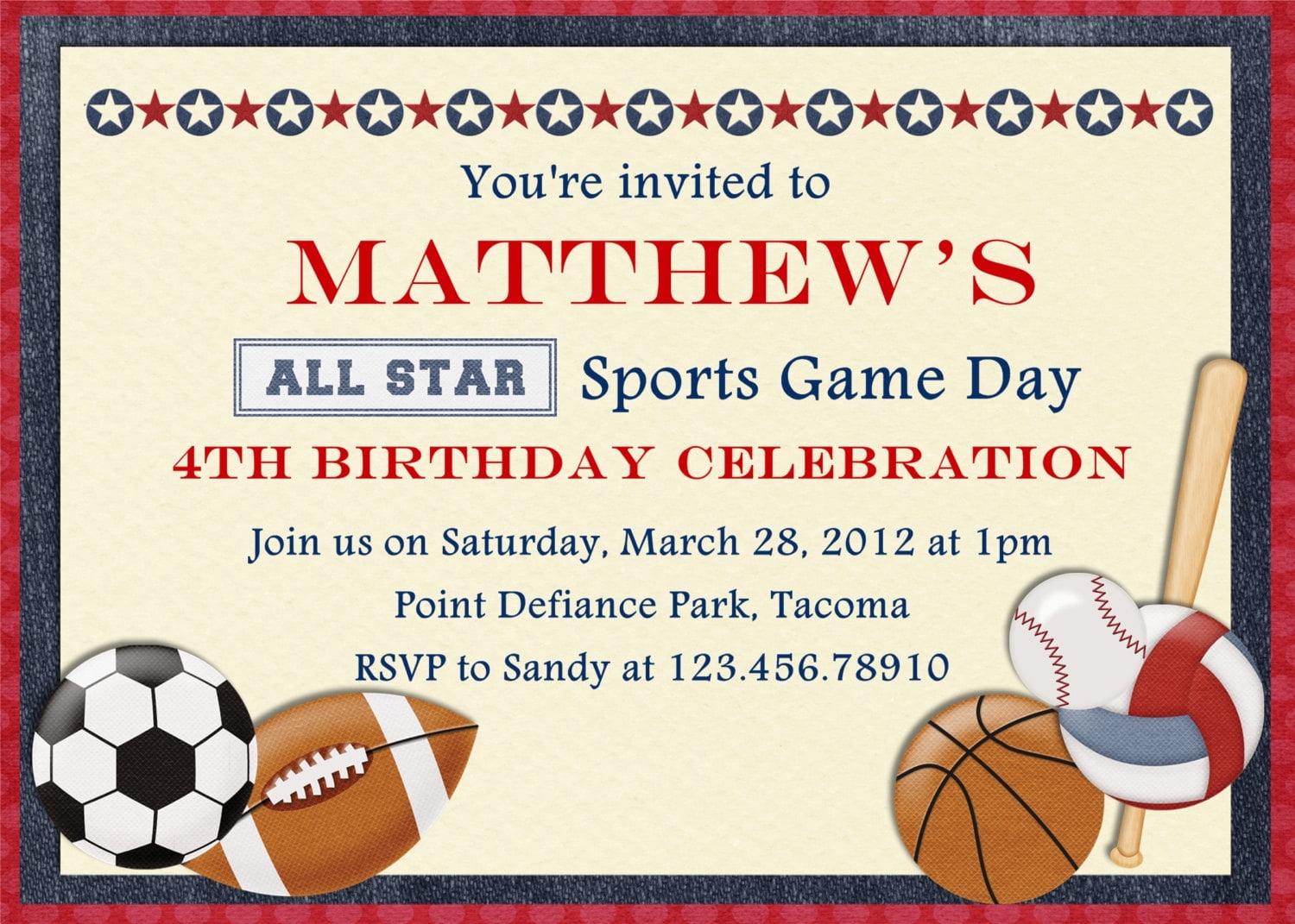 Free Printable Sports Birthday Invitations FREE Invitation Templates 