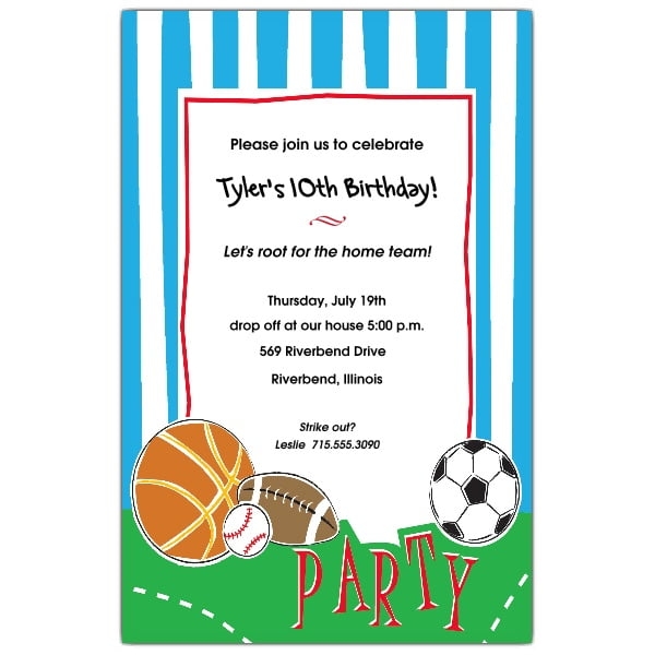 Free Printable Sports Birthday Invitations FREE Invitation Templates