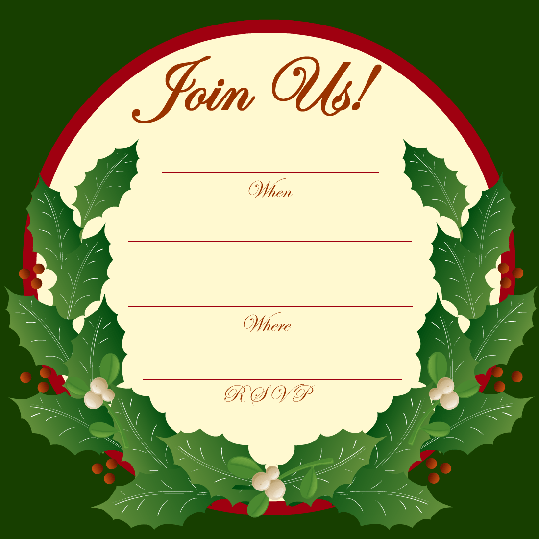 Free Printable Template For Christmas In July Invitation