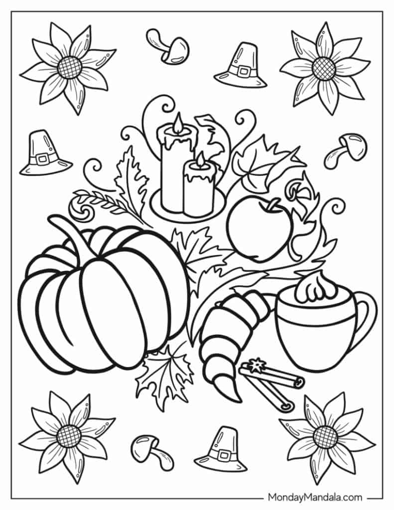 Free Printable Thanksgiving Day Coloring Pages FREE Printable A Z