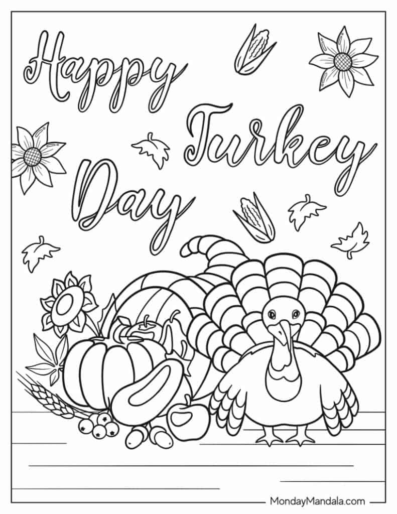 Free Printable Thanksgiving Day Coloring Pages FREE Printable A Z