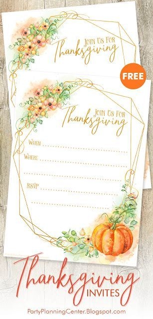 FREE Printable Thanksgiving Dinner Invites Thanksgiving Invitation