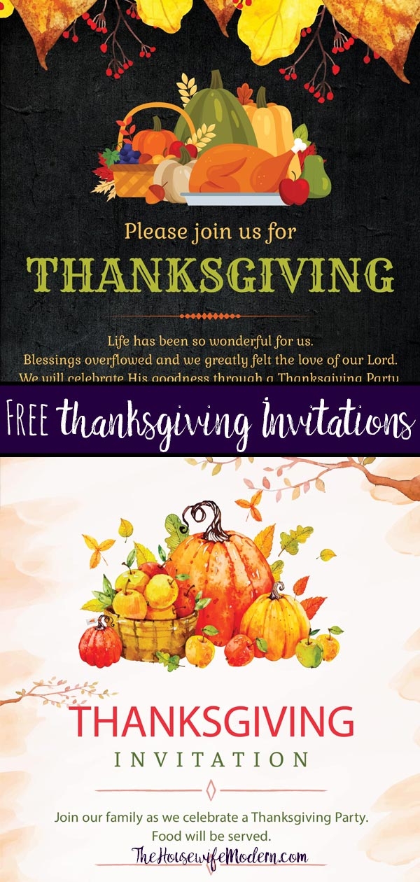 Free Printable Thanksgiving Invitations