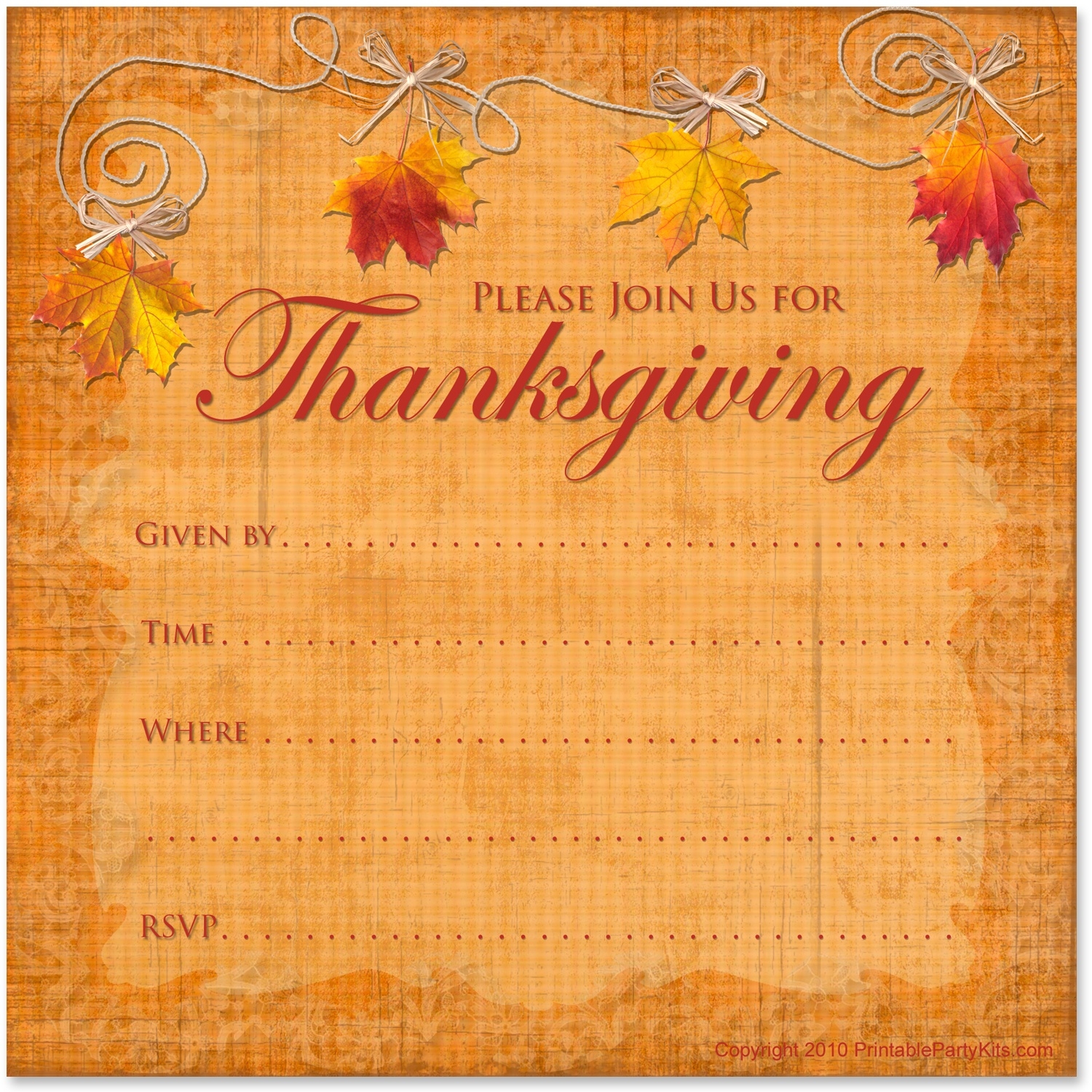 Free Printable Thanksgiving Invitations Free Printable A To Z