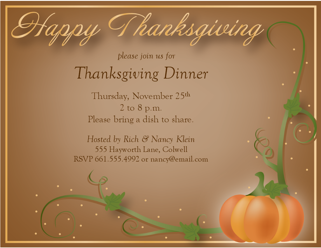 Free Printable Thanksgiving Invitations Templates