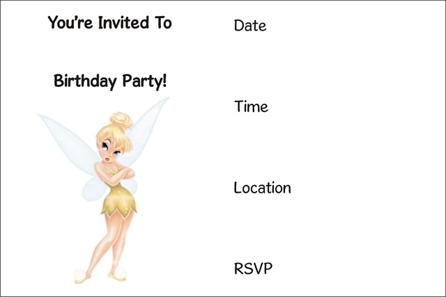 Free Printable Tinkerbell Invitation Archives