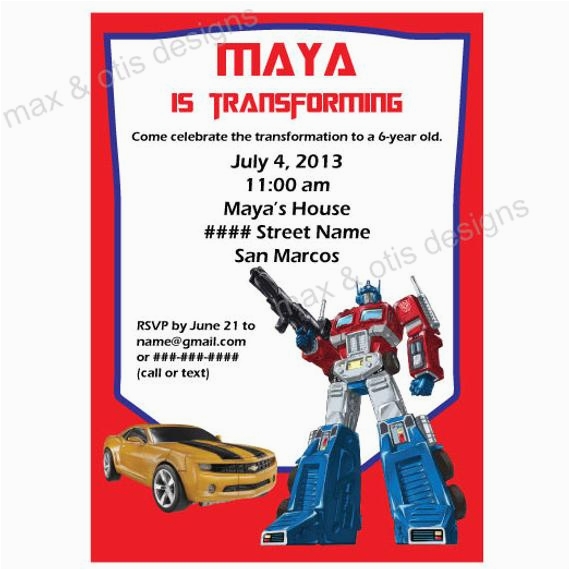 Free Printable Transformer Birthday Invitations BirthdayBuzz