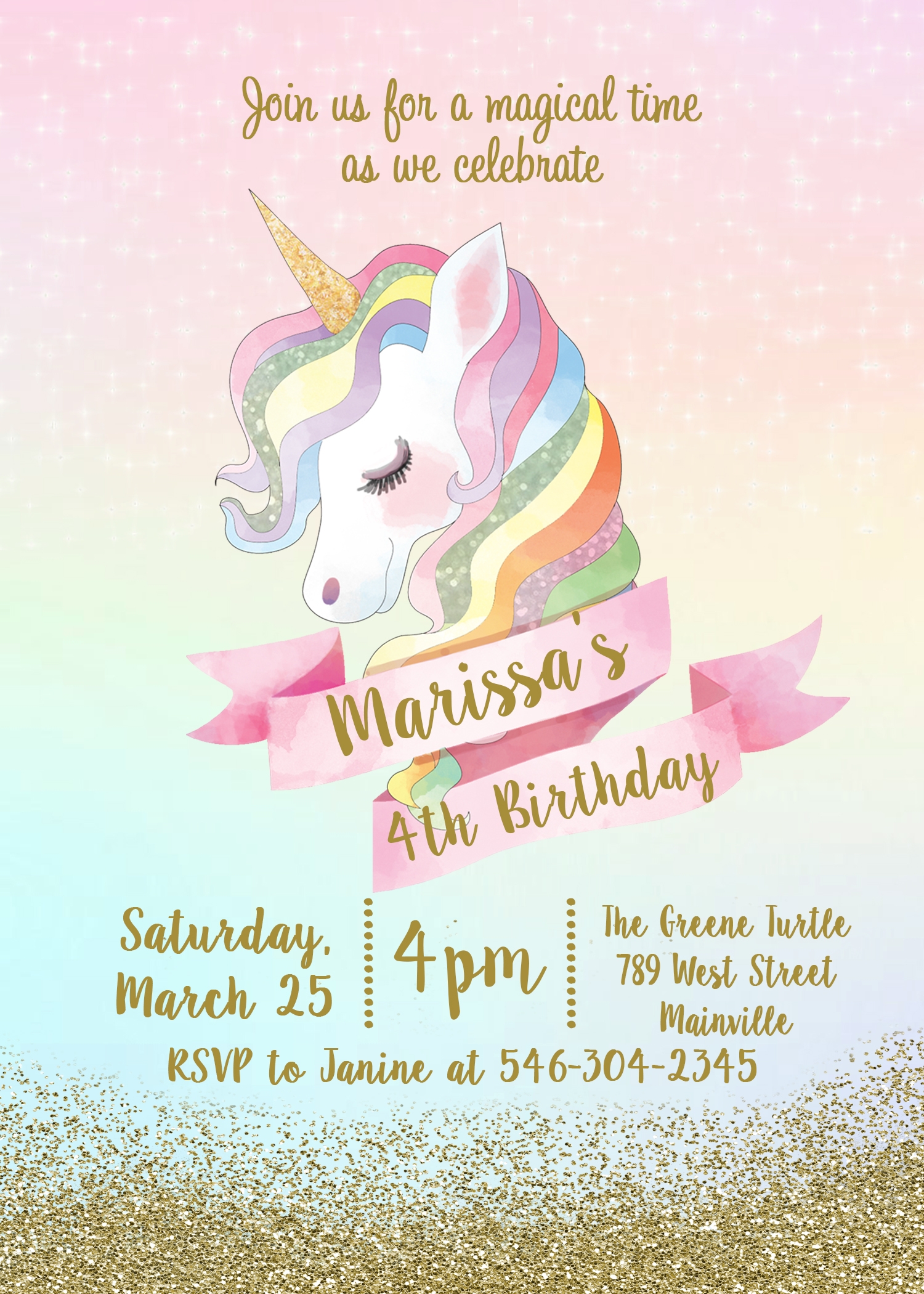 Free Printable Unicorn Invitations Template Unicorn B Vrogue co