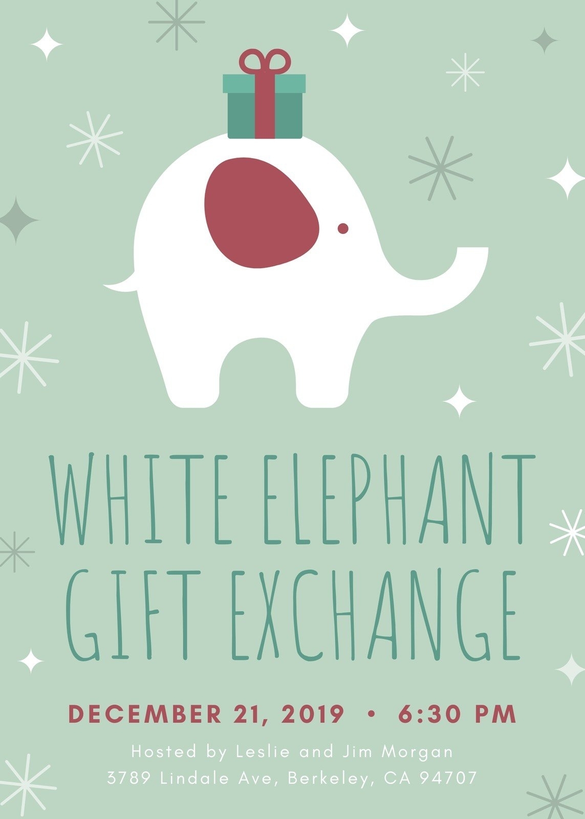 Free Printable White Elephant Invitation Template Free Printable 