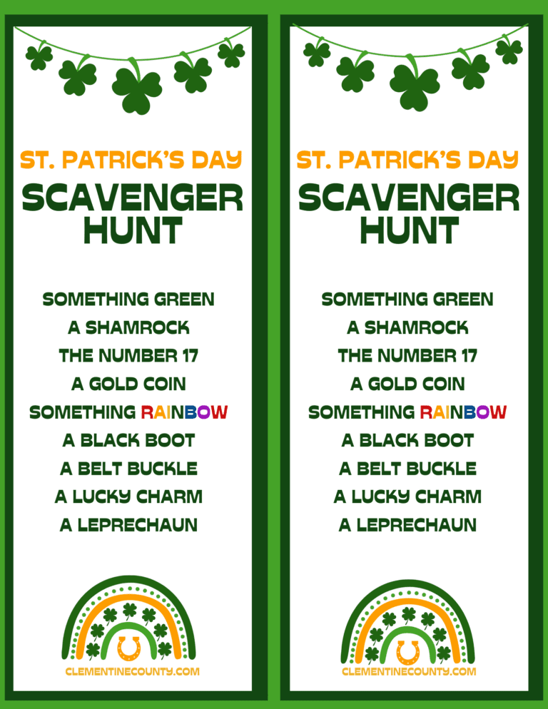 Free St Patrick s Day Scavenger Hunt Clementine County