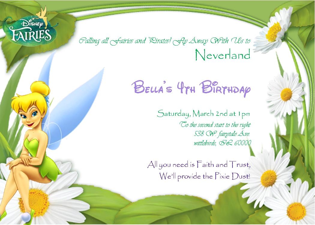 Free Tinkerbell Template Invitation
