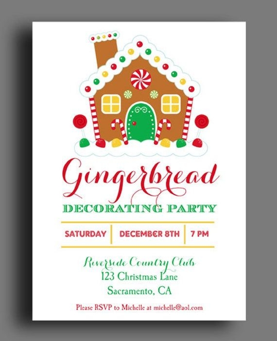 Gingerbread House Invitations Free Printable Mary W Macek