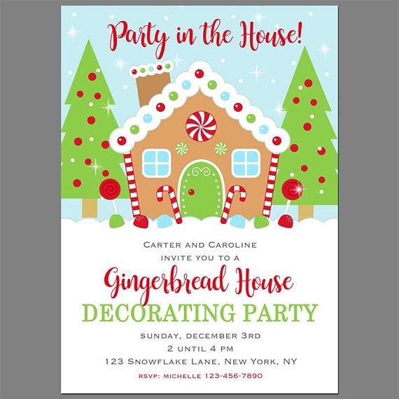Gingerbread House Invitations Free Printable Mary W Macek