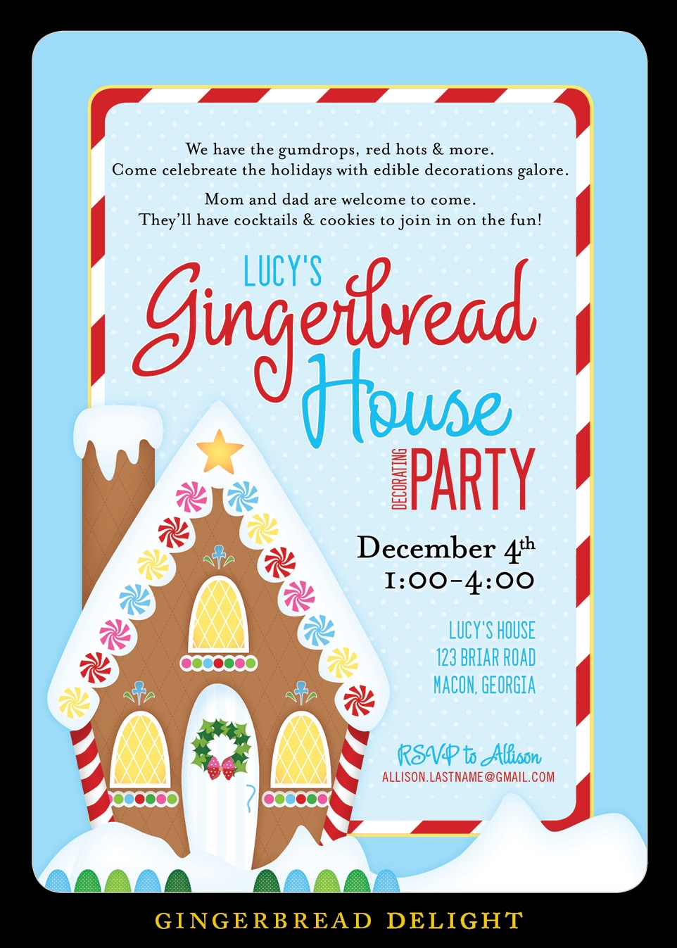 Gingerbread House Invitations Free Printable