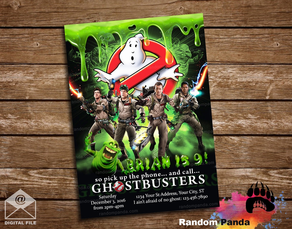Green Slime Ghostbusters Party Invitation Worksheets Library