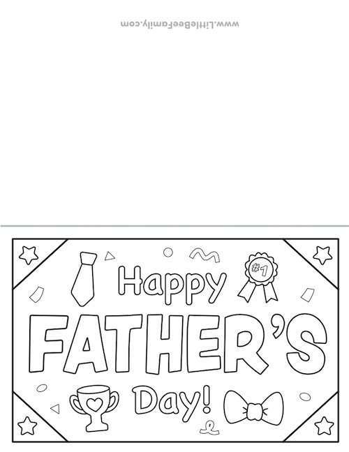 Happy Father 39 s Day Coloring Card Little Bee Family