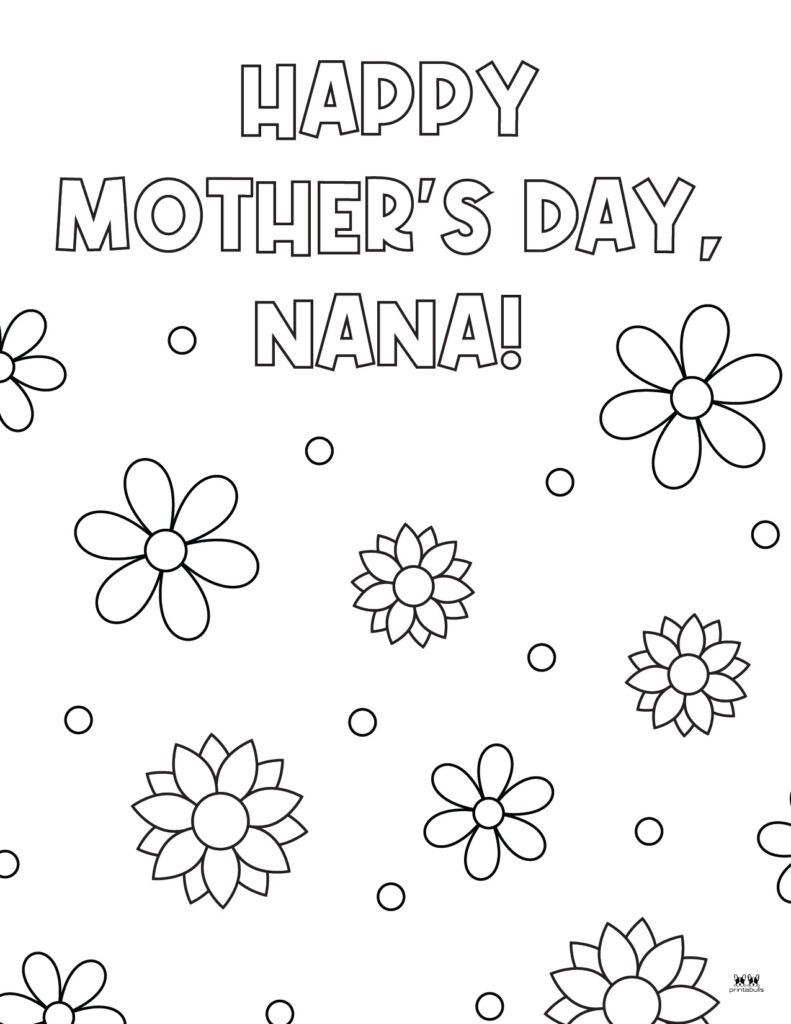 Happy Mothers Day Nana Coloring Sheet Coloring Pages