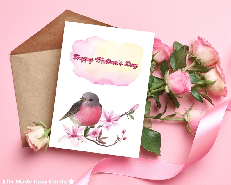 Happy Mothers Day Printable Card Digital Mothers Day Card Instant 