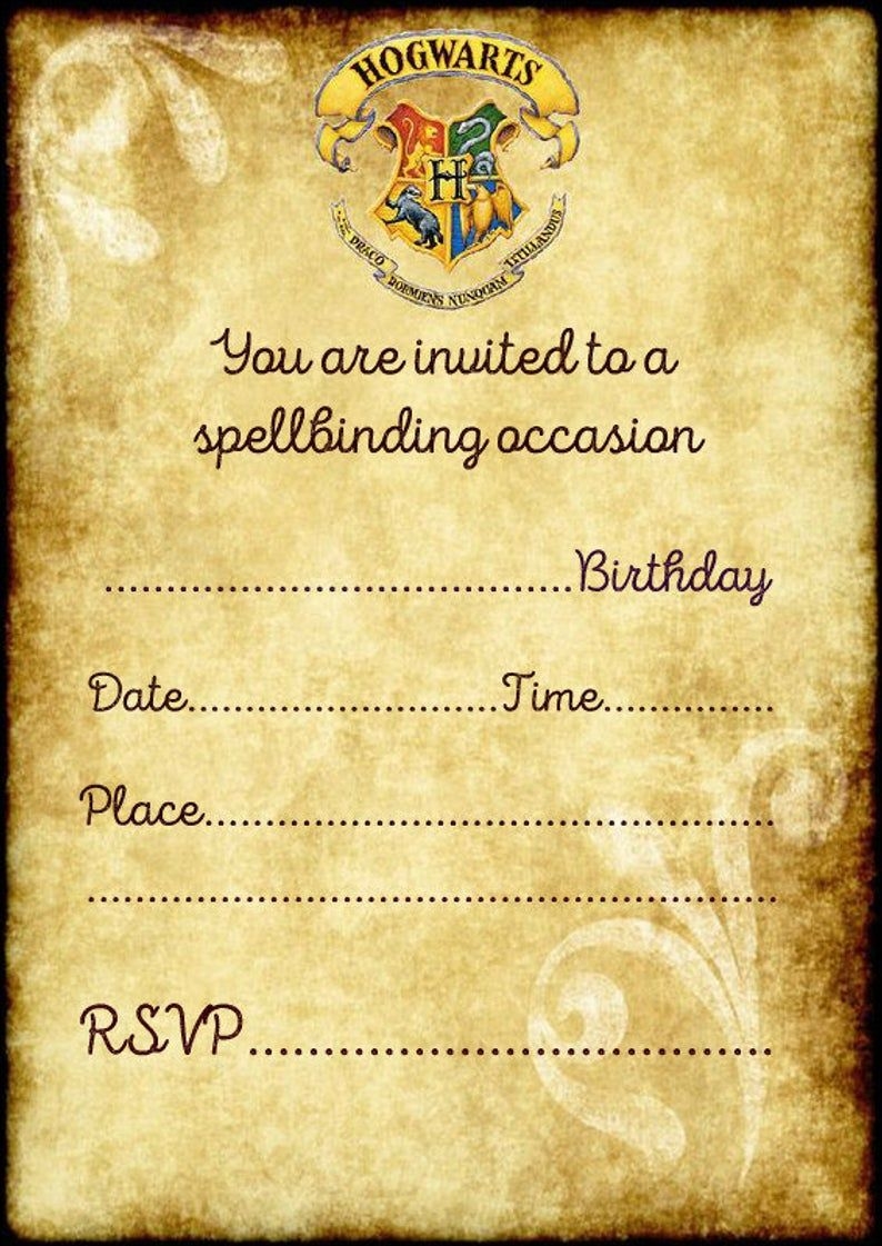 Harry Potter Invites Printable