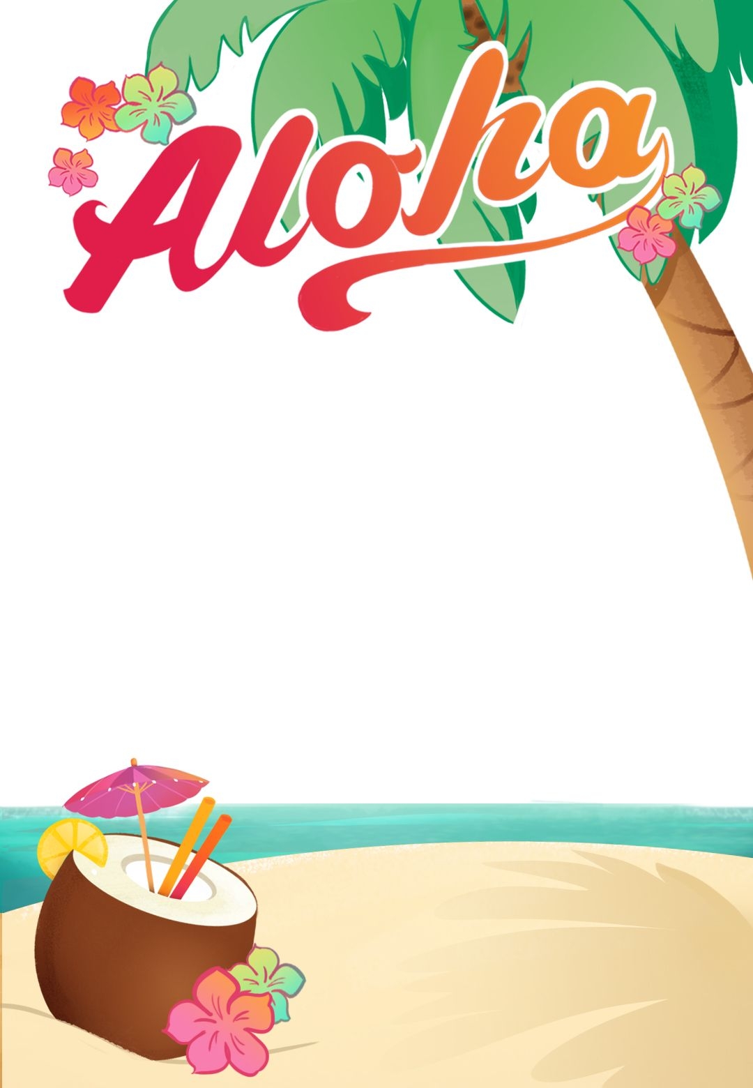 Hawaiian Invitation Template Palm Trees Hawaiian Party Invitation 